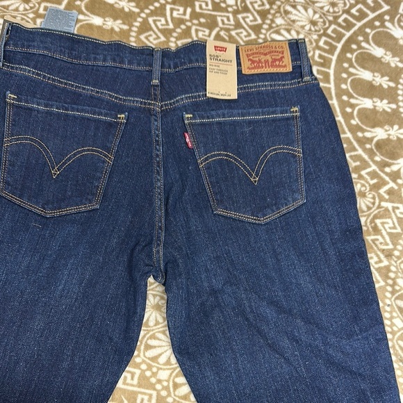 Levi's Women's Straight Leg Jeans - Dark Blue - Picture 5 of 8